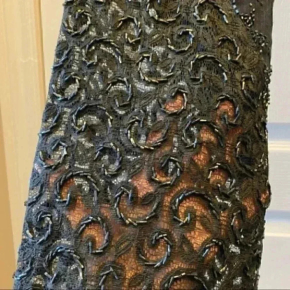 Raffinalla Straight Leg Jeans Beaded Lace Embroidered Dark Blue Denim Size 2/26 - Picture 10 of 17